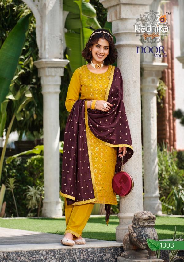 Radhika Noor Vol 1 Party Designer Kurti With Bottom Dupatta Collection